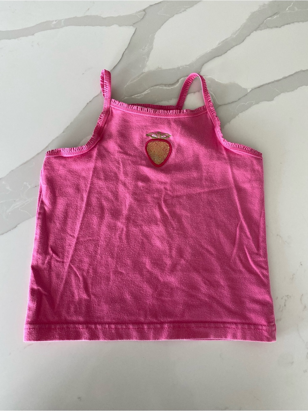 Circo Vtg 90s Sparkly Glitter filled Strawberry appliqué twee core Tank Top 4T